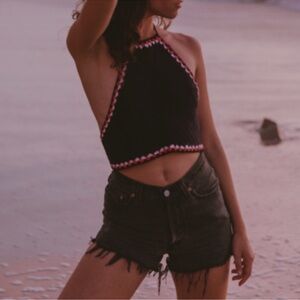 Zara Navy Knit Halter top s M